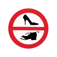 Sticker schoenen verboden 10cm